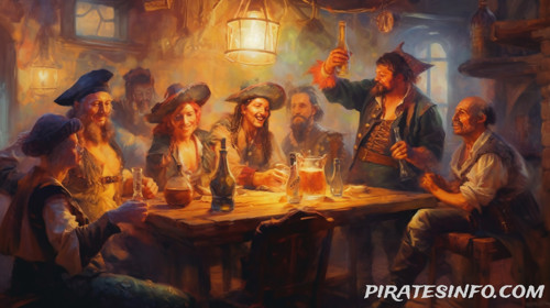 A merry scene in a pub with pirates