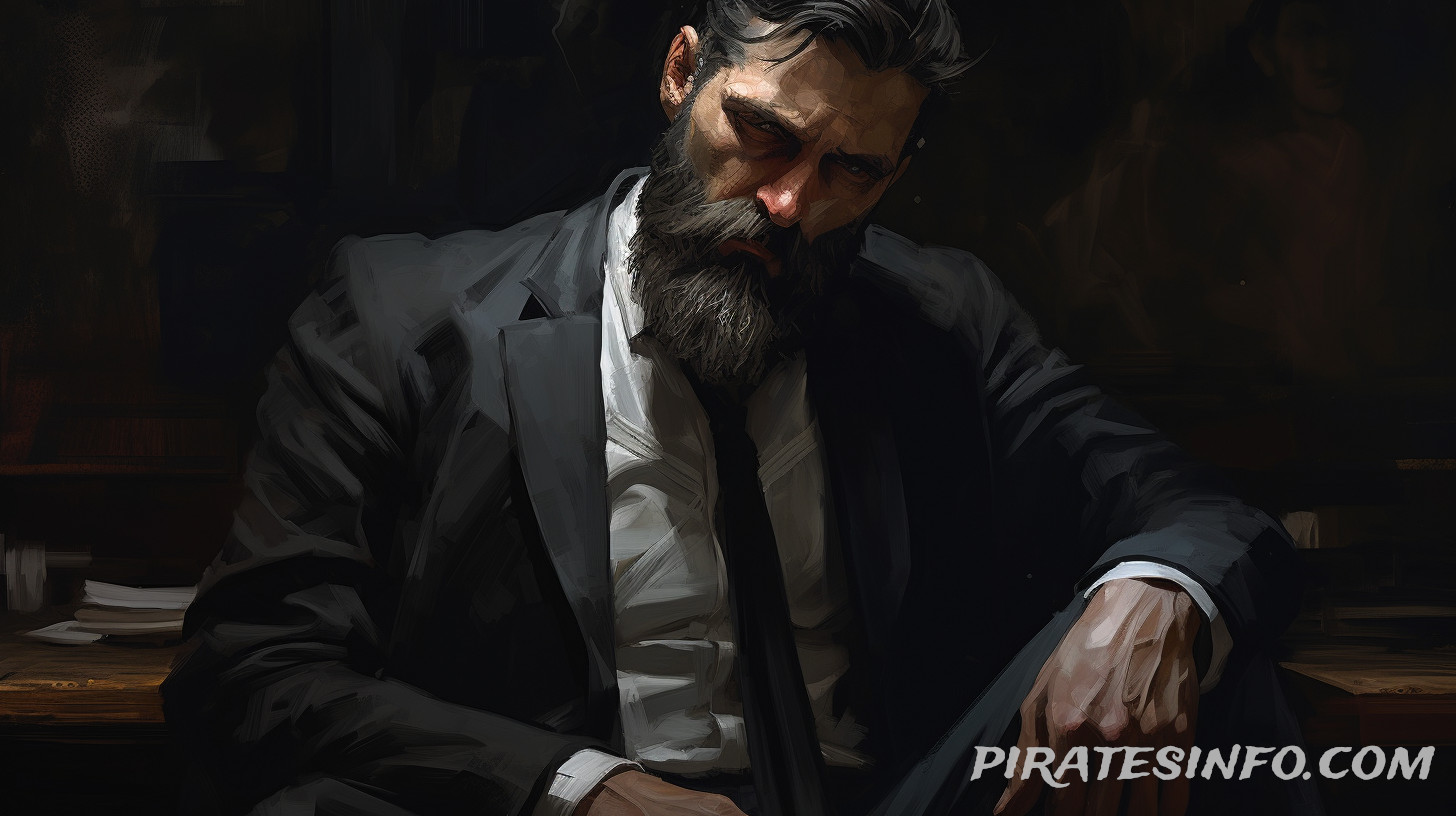 The pirate Edward imagined in a business suit.