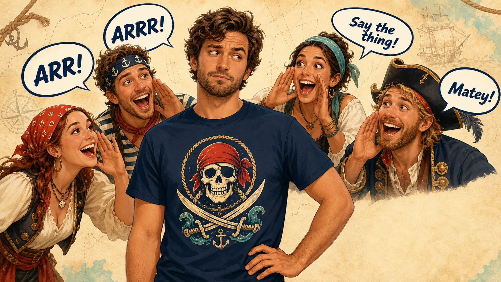 Warning: May Cause Strangers To Say Arr.. A pirate shirt with dangerous levels of social visibility.