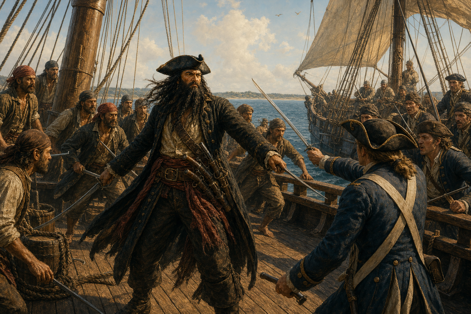 Blackbeard's Head Went on a Pole. His Legend Got Worse editorial illustration.