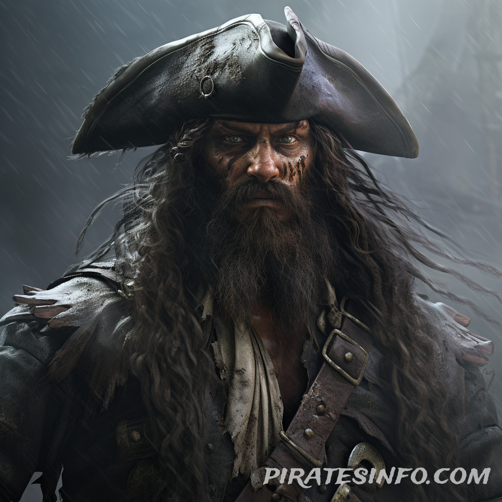 A portrait imagining the dread pirate black beard.